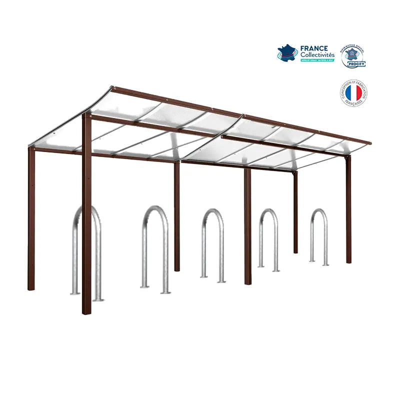 Pack abri vélos Modulo + appuis au choix - 10 places Procity