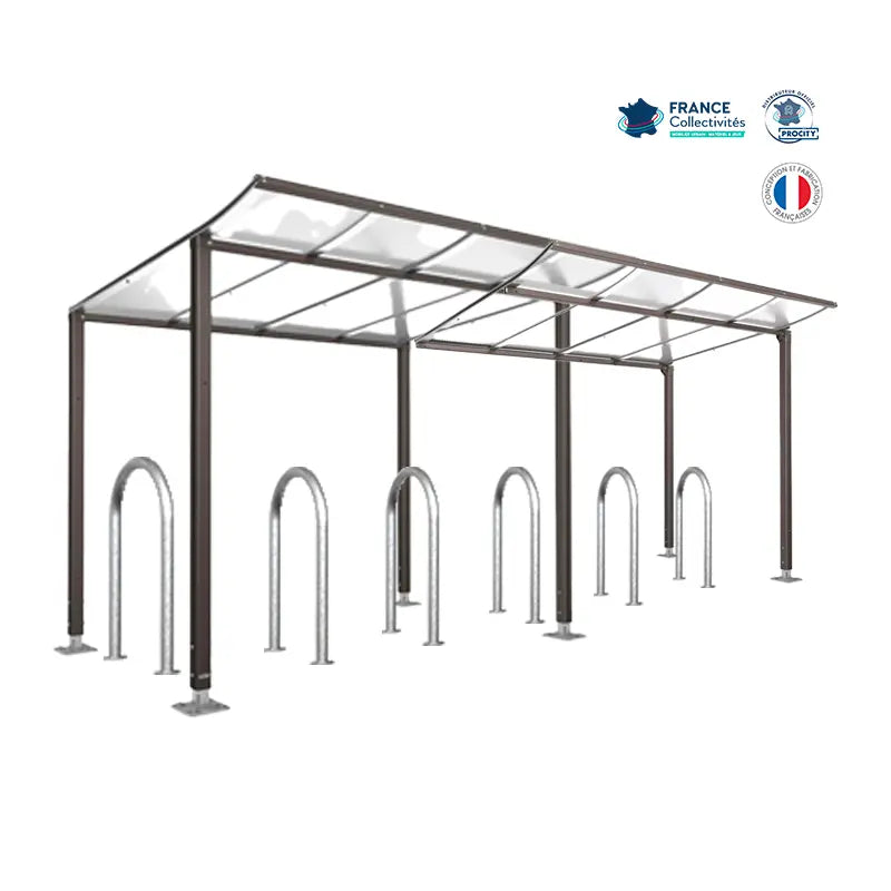 Pack abri vélos Modulo + appuis au choix - 12 places Procity