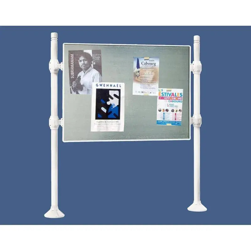 Panneau d'affichage horizontal en extérieur à fixer sans bandeau titre, avec pommeau city blanc