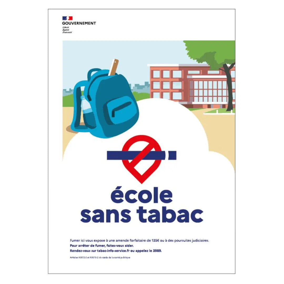 Panneau interdiction de fumer - Espace sans tabac france collectivités