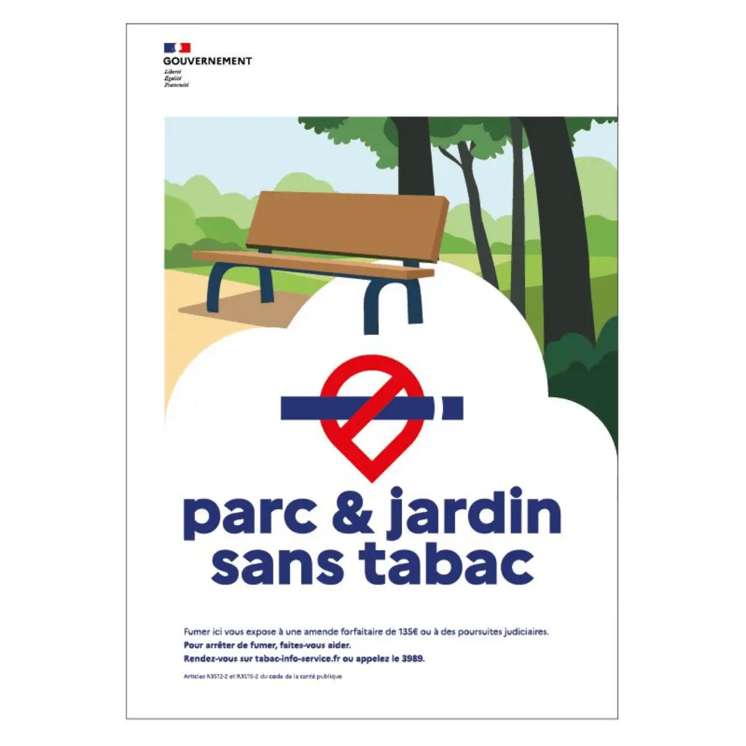 Panneau interdiction de fumer - Espace sans tabac france collectivités
