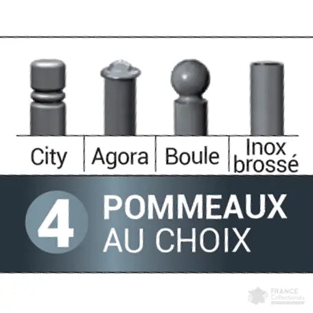 Potelet Province Ø114 mm avec pommeau décoratif boule pour aménagement de voirie