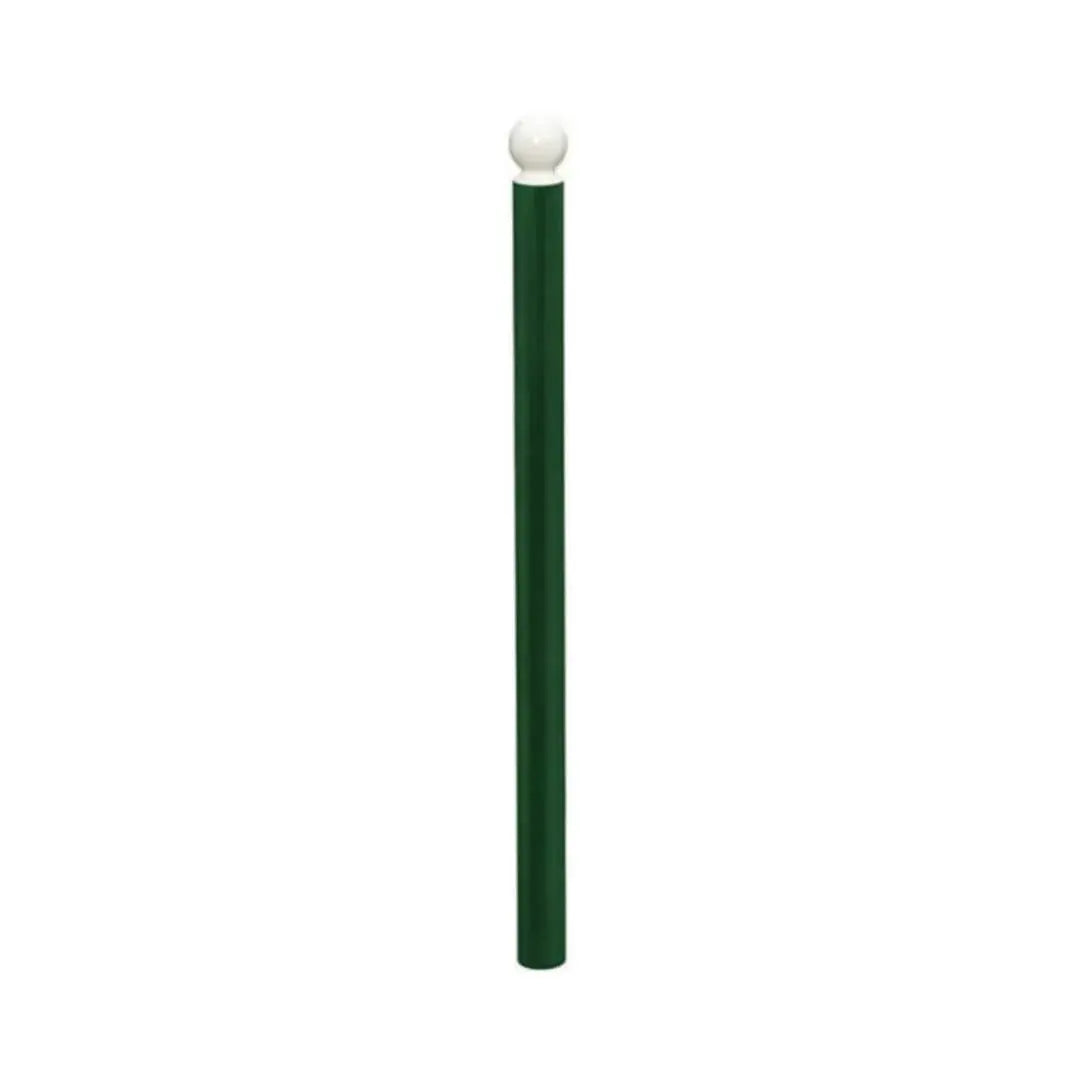Potelet urbain PMR éco coloris vert en acier zingué avec tête boule diamètre 90 mm