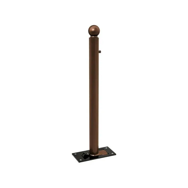 Potelet rabattable solibloc pommeau boule marron