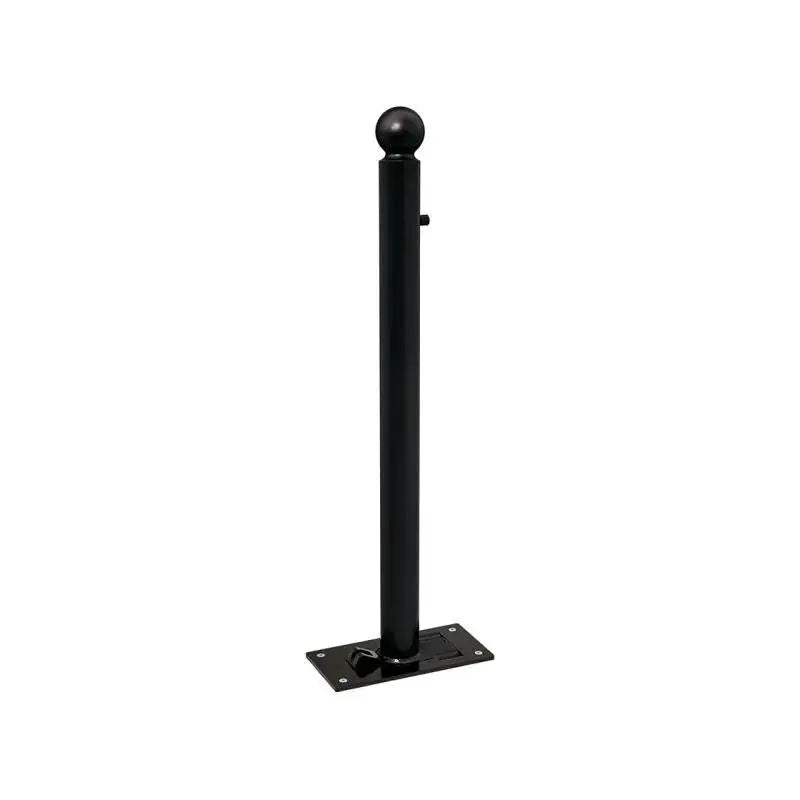 Potelet rabattable solibloc pommeau boule noir