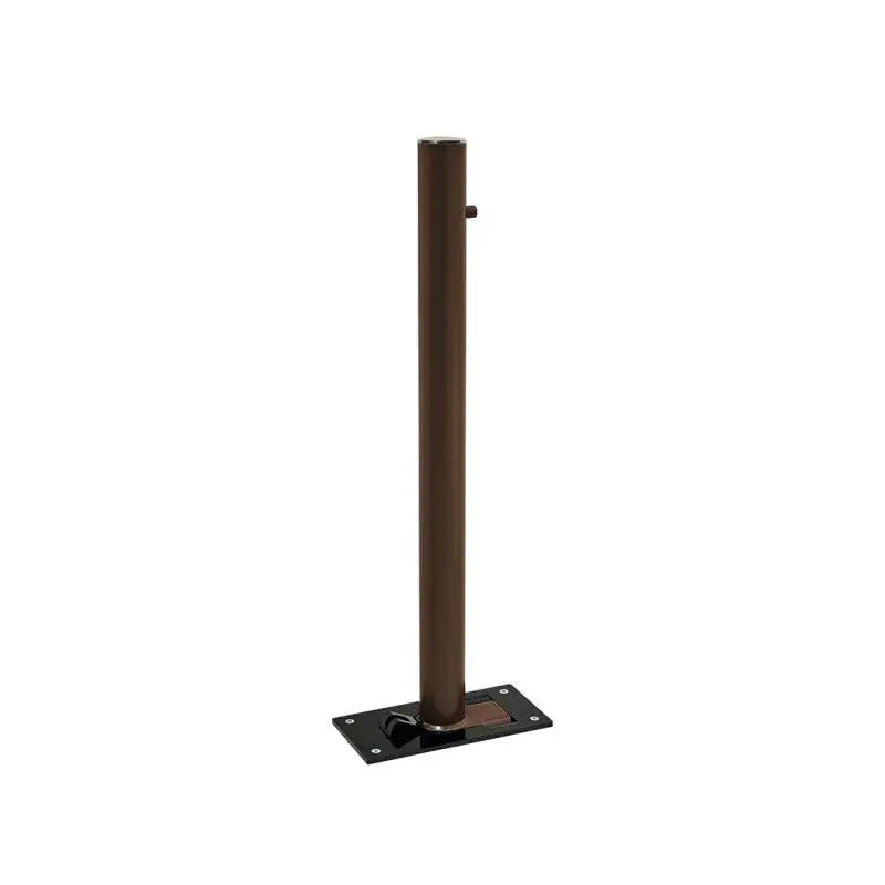 Potelet rabattable solibloc pommeau Inox brossé marron