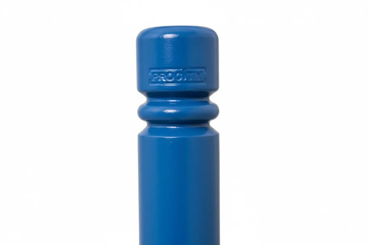 Vue de détail du tube acier Ø114 mm du potelet Province