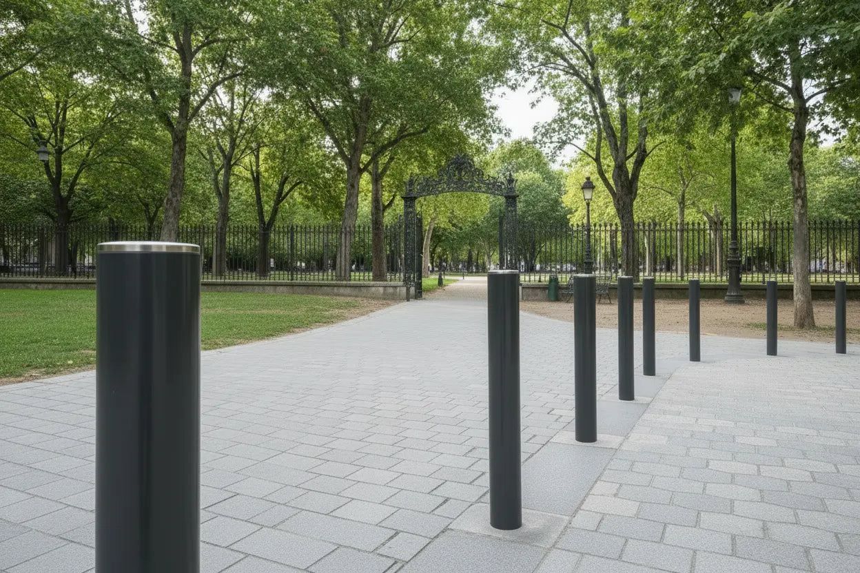 Potelet urbain Province avec scellement direct en béton pour installation durable