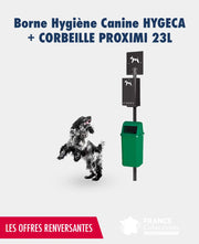 Promo borne hygiène canine Hygeca + corbeille Proximi 23L Rossignol