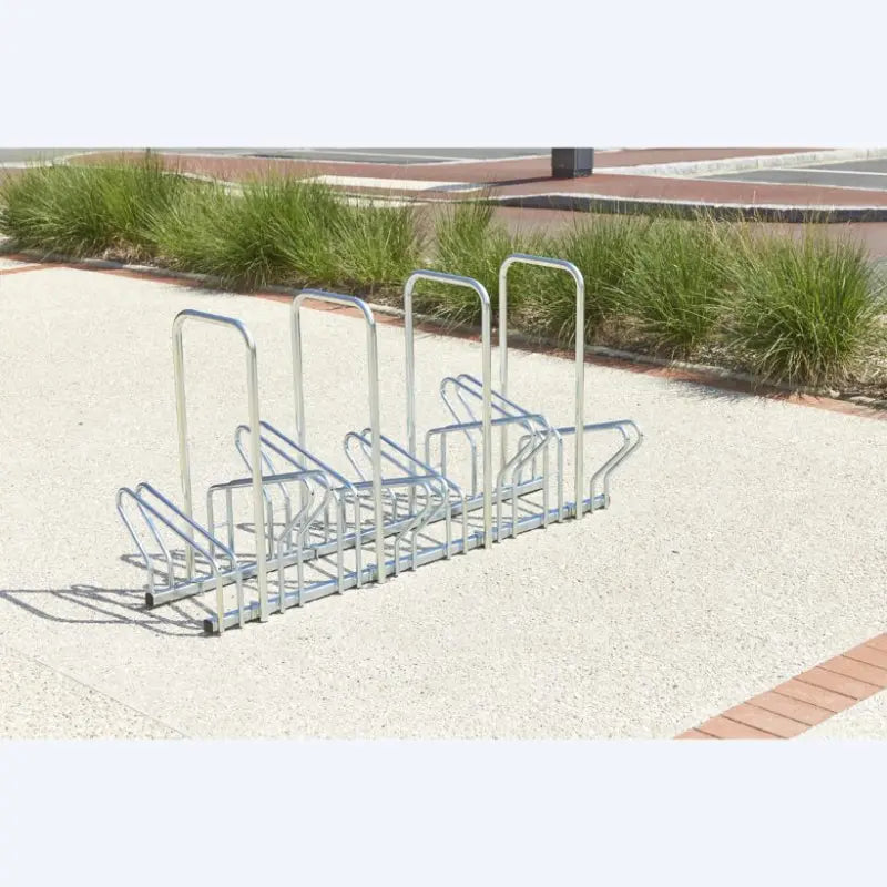 Râtelier hollandais pour 8 vélos au sol avec arceaux antivol Mottez - France Collectivités