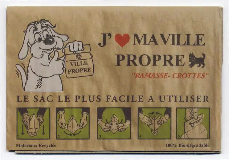 Sac papier biodégradable chien (carton de 720 sacs) france collectivités