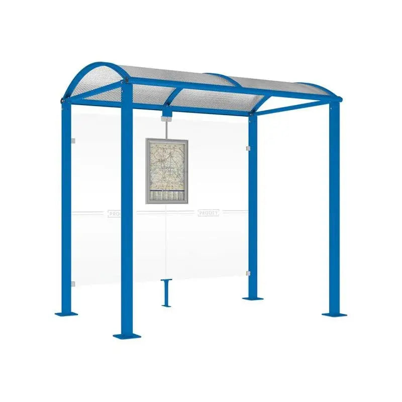 Abribus Noirmoutier ouvert avec toiture en polycarbonate anti-UV