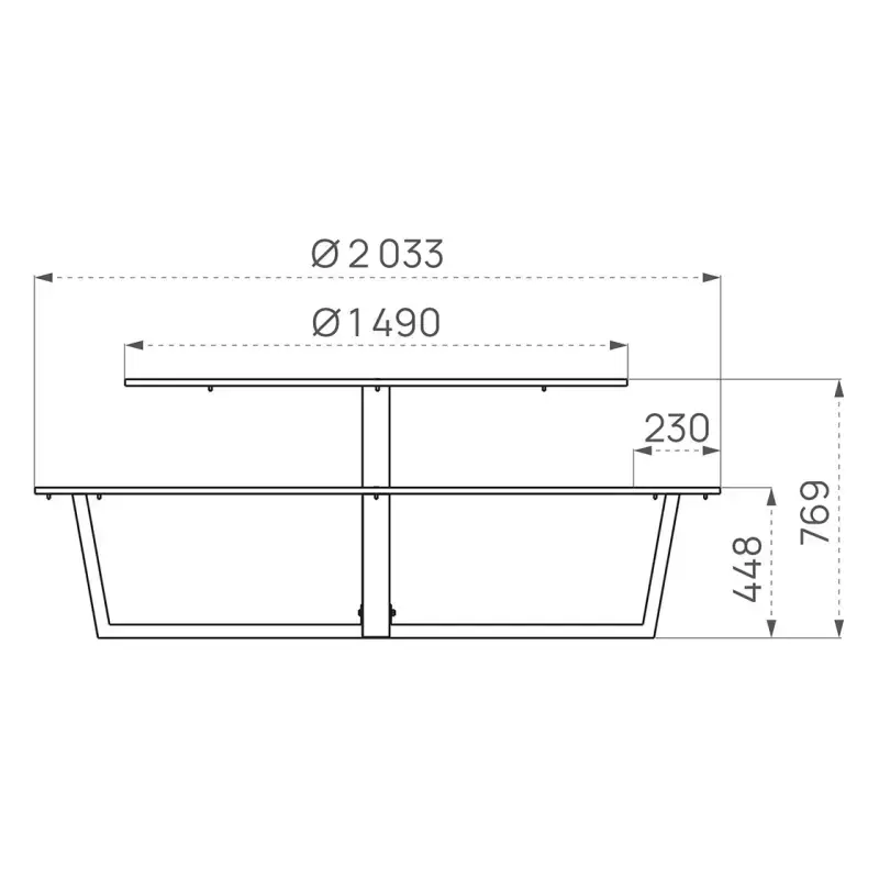 Table pique-nique acier et compact enfant Tout-en-rond Loisirs Aménagement