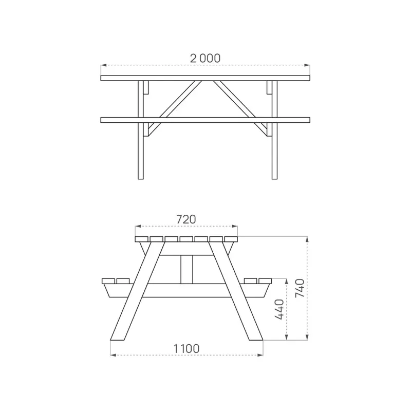 Table de pique-nique Turin Eco