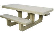 Table de pique-nique béton PMR 8 places avec accès fauteuil roulant intégré