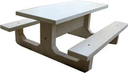 Table rectangulaire en béton armé pour 8 personnes, robuste et durable