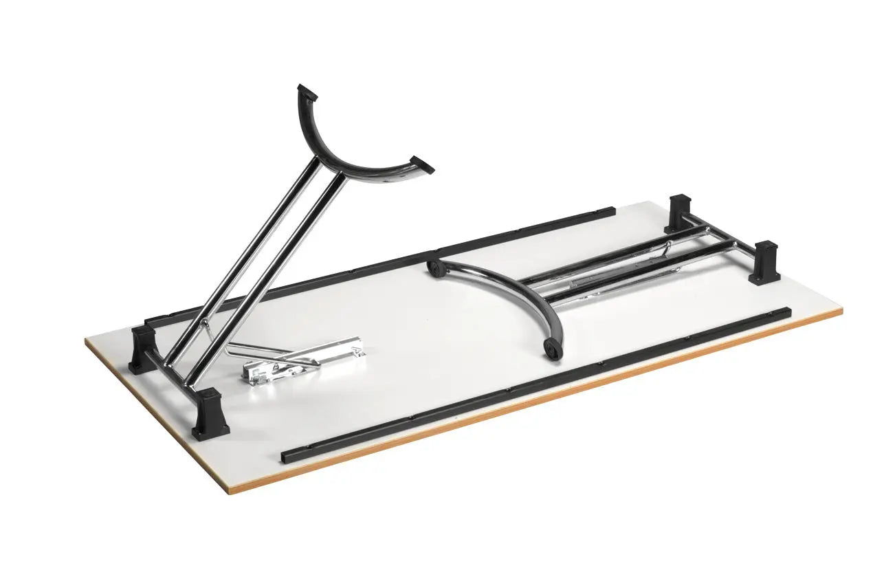 Table pliante mélaminée pieds courbés chromés - France Collectivités