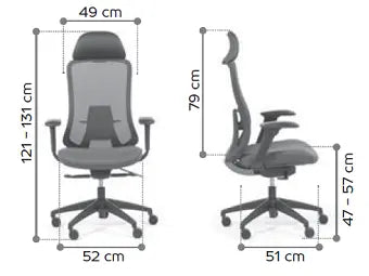 Fauteuil ergonomique Fedo noir avec réglages complets, accoudoirs 4D, appui-tête et confort longue durée pour usage professionnel intensif.