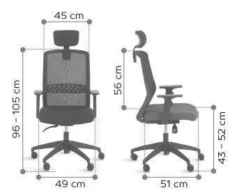 Fauteuil de bureau Scott conforme EN1335 et BIFMAX5.1 pour usage professionnel