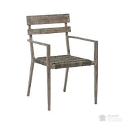 Fauteuil Toledo en aluminium wood grey avec assise tressée wicker gris bicolore pour intérieur et extérieur