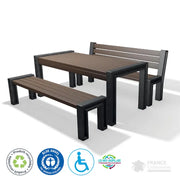 Ensemble table et bancs en plastique recyclé Hyde Park