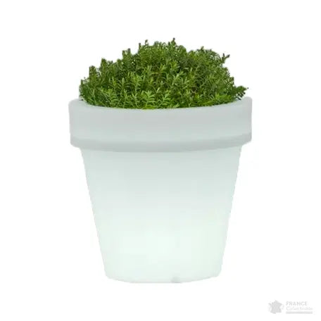 Pot décoratif lumineux Azuro rond LED RGB 6W avec télécommande pour ambiance extérieure