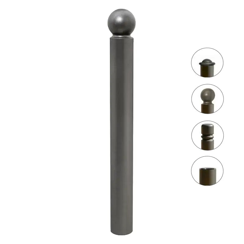 Potelet fixe Province en acier Ø76 mm avec finition peinte sur zinc pour mobilier urbain