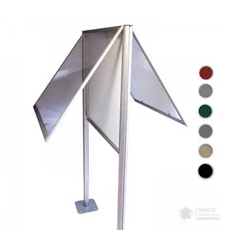 Vitrine extérieure Reverso double face sur piètement france collectivités