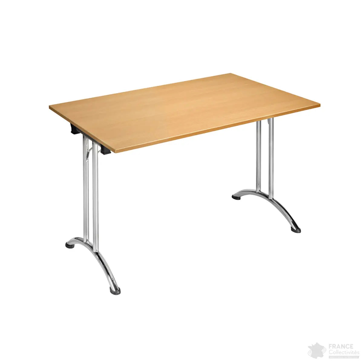 Table pliante mélaminée pieds courbés chromés - France Collectivités
