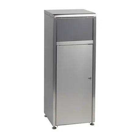 Borne à déchets à trappe basculante en inox 50L mini mec