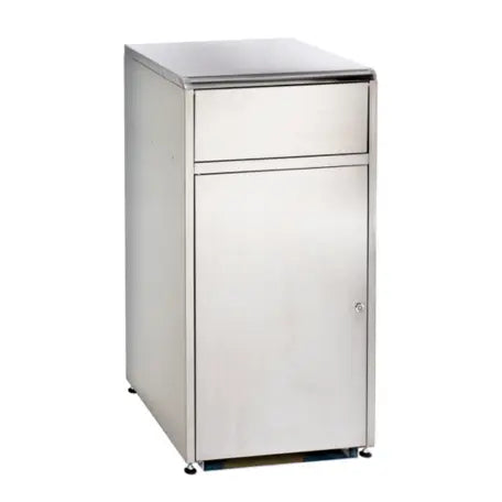 Borne à déchets à trappe basculante en inox 120L MEC
